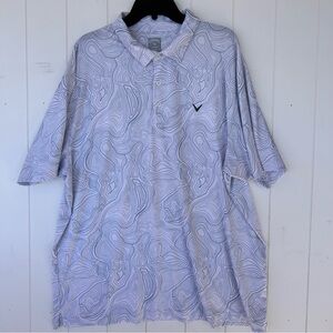 Callaway Men’s Topographic Print Opti-Dri Golf Polo Short Sleeves Size XXL